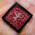 Personalized 3D Flower Box with Custom Name (Red Roses)