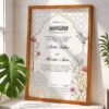 Islamic Architecture Nikkah Certificate with Wooden Frame